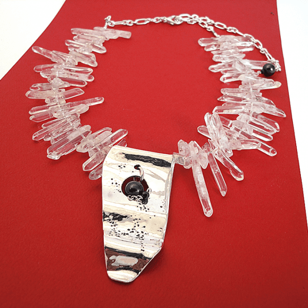 Amoeba with Crystal Quartz Necklace