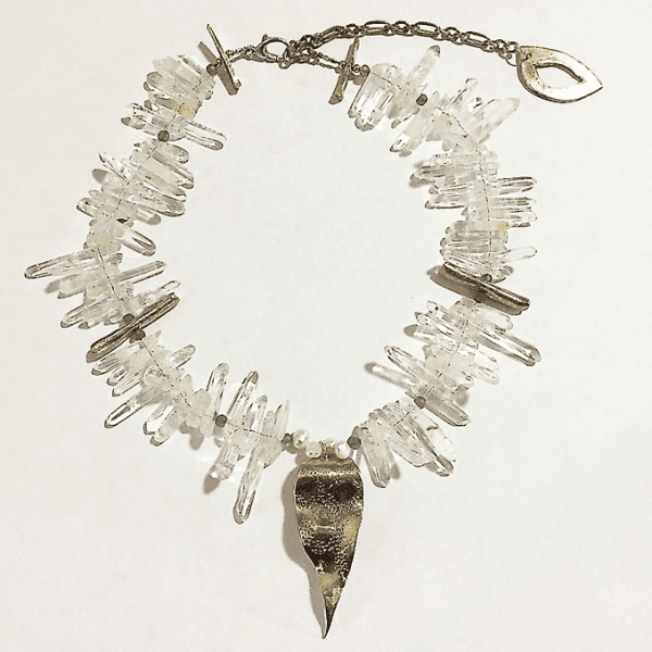 Leave Wave & Quartz Necklace