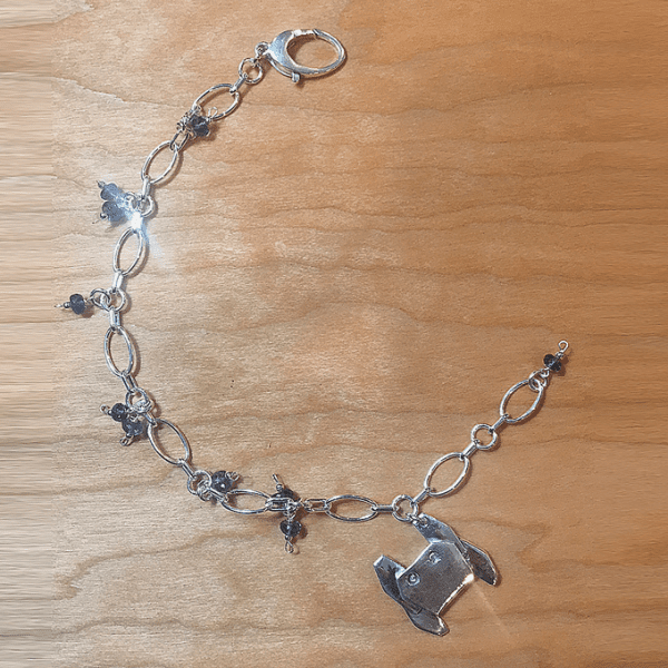 Crab Origami Charm Bracelet