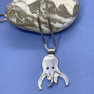 Silver Octopus Origami Necklace