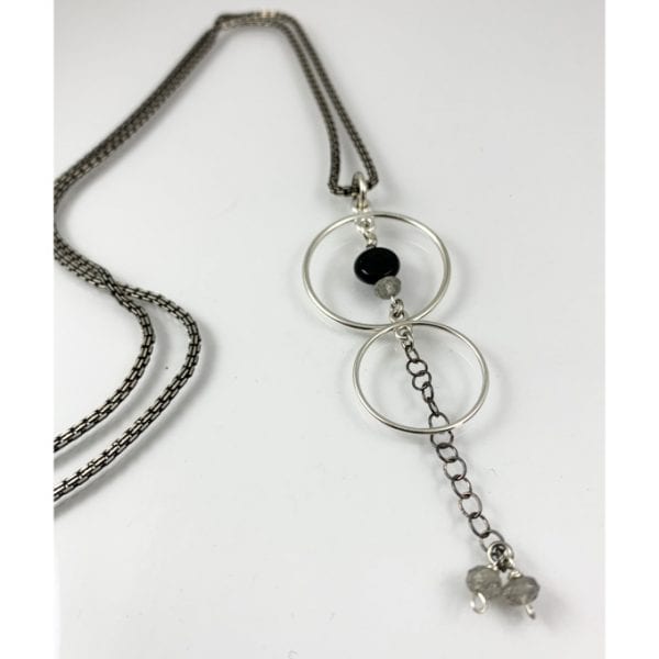 Double Circular Necklace with Onyx