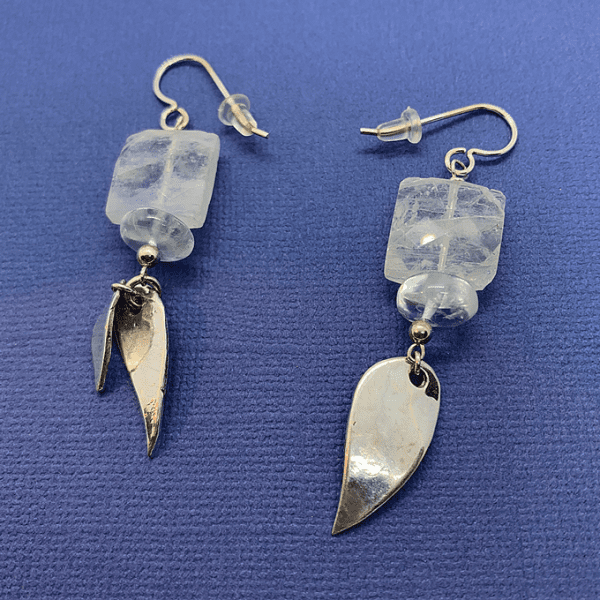Leave with Moonstone Earrings