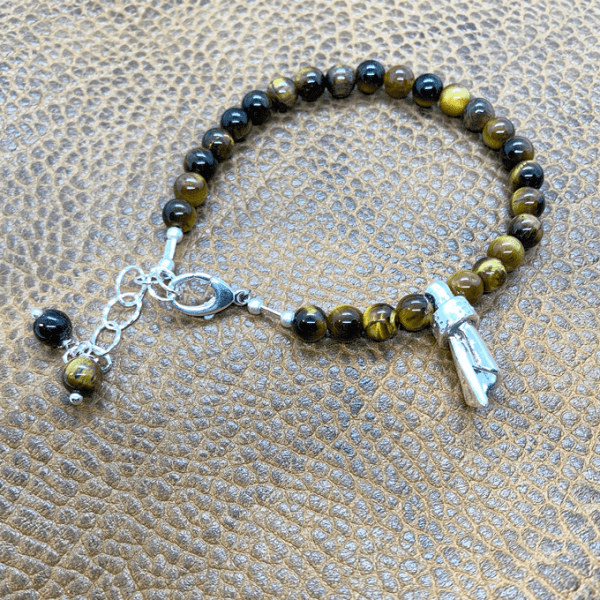 The Message Bracelet, Silver with Tiger Eye - Image 2