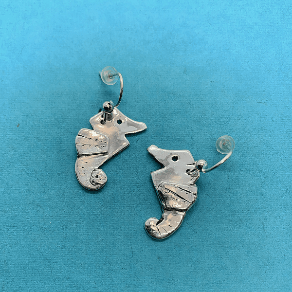 Seahorse Origami Inspired Earrings, Medium - Image 2