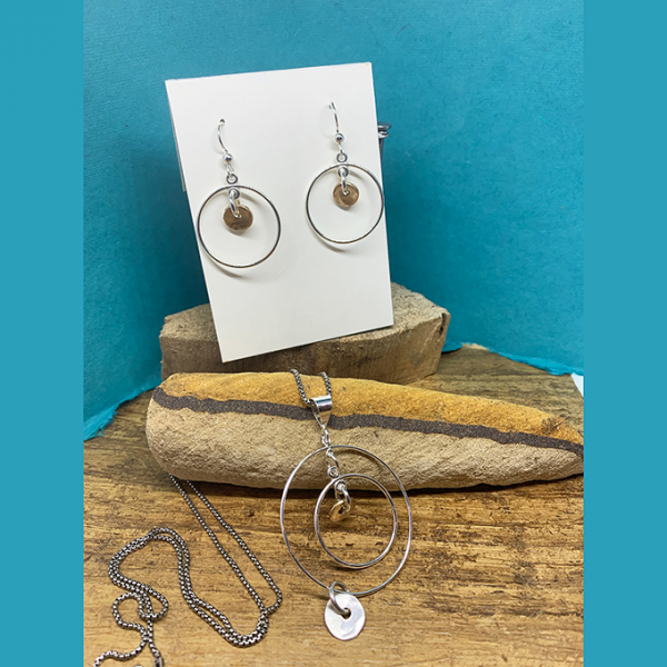 Circular Necklace and Earrings set