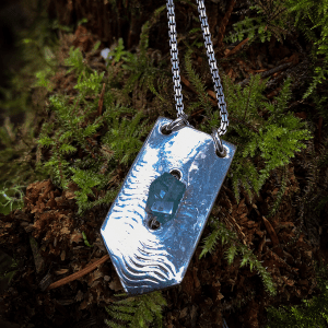 Industrial Revolution Necklace with Blue Zircon