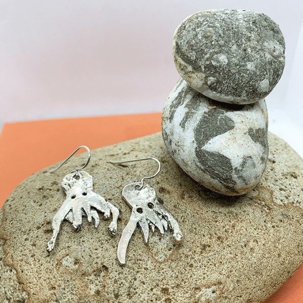 Ghost octopus origami earrings