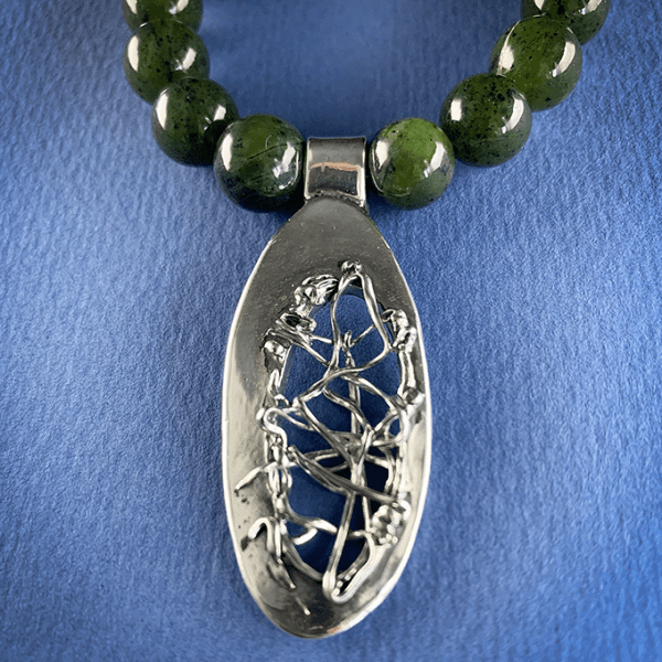 Nest Oval Necklace with Jade - Image 2