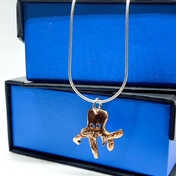 origami octopus necklace copper