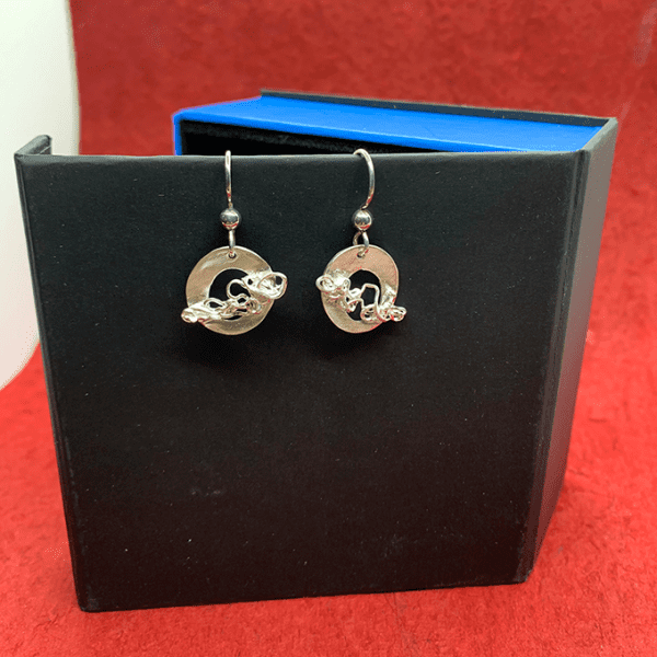 Nest Circular earrings Fine silver