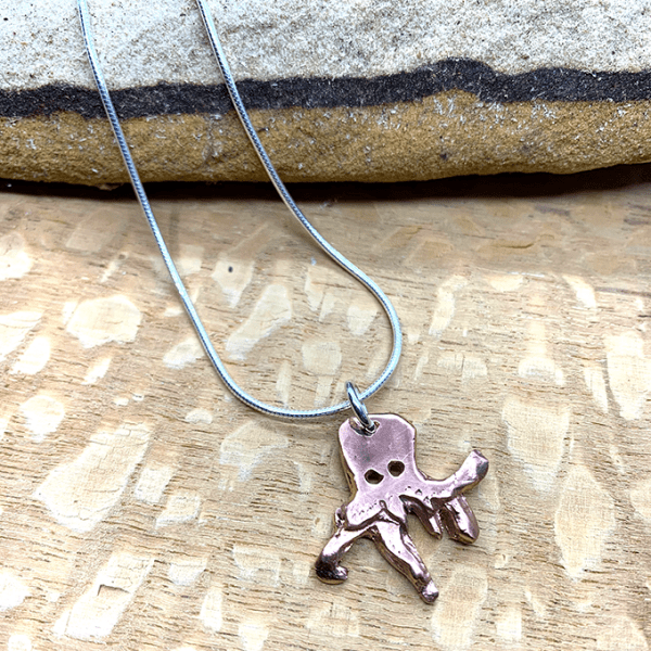 Copper octopus necklace