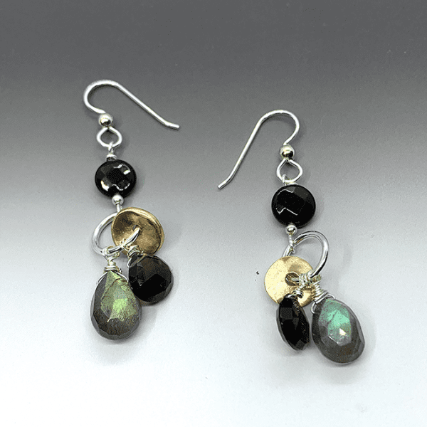 bronze and onyx earrings #1