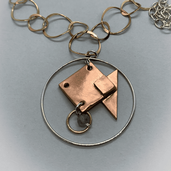 Fish Origami  3 Tone Chain Necklace - Image 2