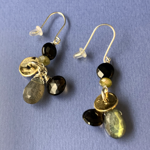 bronze and stone earrings