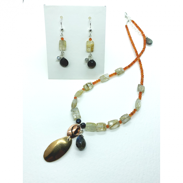 oval collection necklace and earrings