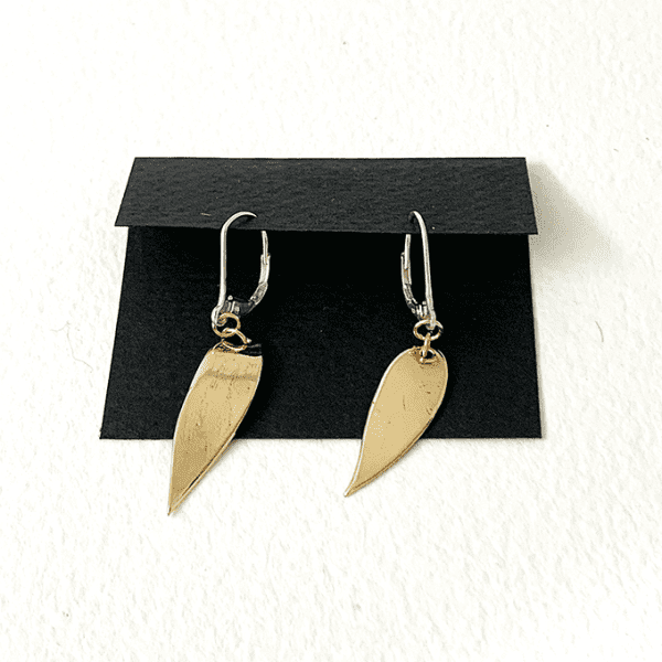 Leave collection earrings, bronze