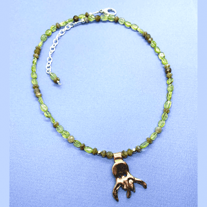 octopus copper peridot necklace