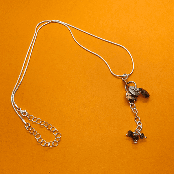 metal and stone necklace labradorite