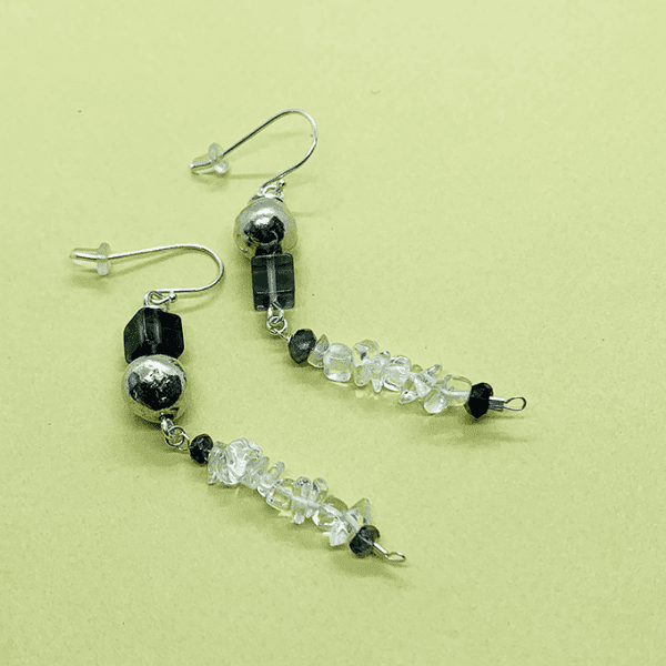 pebble earrings with crystal quartz