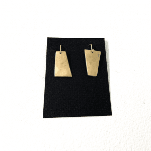 Rectangular Earrings, Bronze