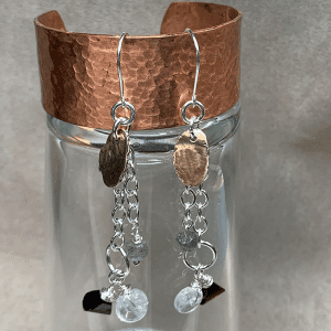 Oval Chandelier Earrings 2 tone