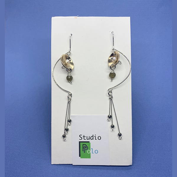 Curve 2 tone Earrings